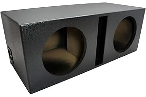 American Sound Connection Dual 12" Subwoofer Universal Fit Vented Port Sub Box Speaker Enclosure - Armor Coated