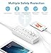 [Over-Load Switch Control] iClever IC-BS03 Power Strip | USB Desktop Charger, 6 AC Outlets + 6 USB Port, 4320 Joules Surge Protector with 6ft Extension Cord, White