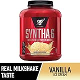BSN SYNTHA-6 Whey Protein Powder, Micellar Casein, Milk Protein Isolate Powder, Vanilla Ice Cream, 48 Servings (Package May Vary)