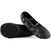 DyingSwan Toddler Ballet Shoes for Girls, Soft Leather Ballet Slippers, No-Tie Ballet Shoes Dance Shoes for Girls (Toddler/Little/Big Kid/Women)