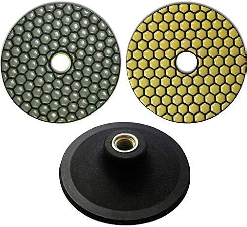WEFEX Diamant-Handschleifpad Set 3-tlg. – Körnung 50, 100, 200 – Für Granit, Marmor, Glas
