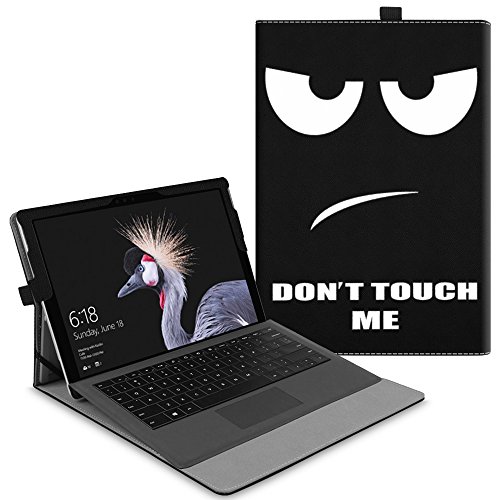 Fintie New Surface Pro 2017 / Surface Pro 4 Case, Multi-Angle Viewing Portfolio Business Cover for Microsoft Surface Pro 2017 / Pro 4 / Pro 3, Compatible with Type Cover Keyboard - Dont Touch