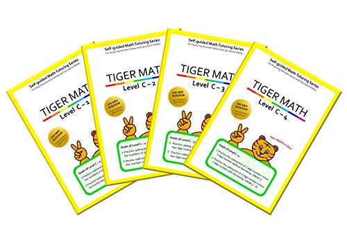 Tiger Math Level C set for Grade 2 (Self-guided Math Tutoring Series - Elementary Math Workbook)