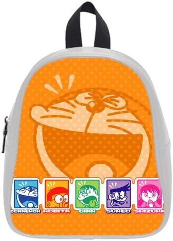 Cartoons Doraemon PU Leather Shoulder Backpack Small White School Bag Student Bag