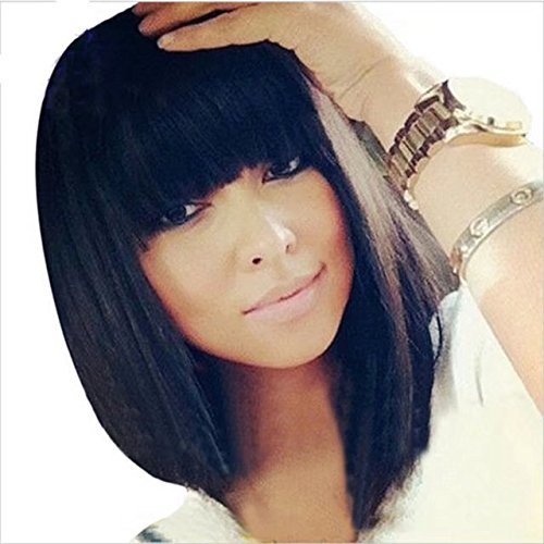 Buy Ten Chopstics Short Bob Human Hair Full Lace Wig Full Bangs