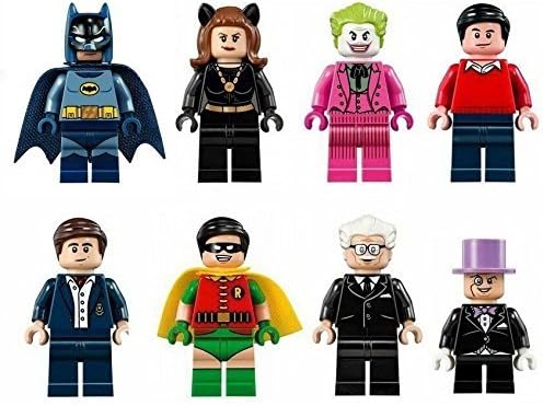 8 pcs Set Batman TV Figures Lot Bricks Blocks Toy Robin Penguin Catwoman Joker