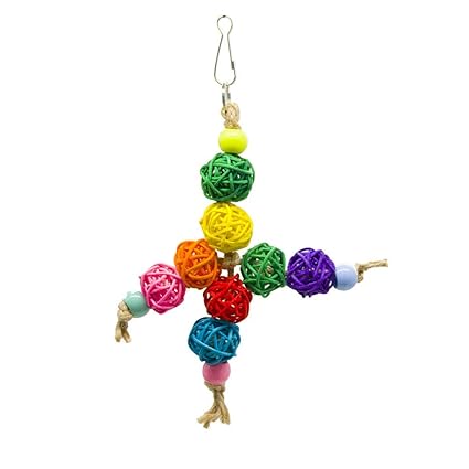 Pet Online Bite Jouet Perroquet Moyen Couleur Rotin Boule