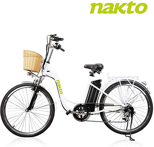 BRIGHT GG NAKTO 26” Electric Bicycle Sporting 6-Speed Gear ebike with 250W Motor 36V 10AH Removable Lithium Battery,Lock and Charger