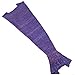 Handmade Knitted Mermaid Tail Blanket, Warm Sofa Quilt Living Room Sleeping Bag for Kids 55 inch x27.5 inch (Purple)