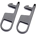 Mogix Pro Clean Key Door Opener (Pack of 2) – Contactless Hook Accessory for Opening Handles – Push Button, Stylus & Bottle Opener - Pocket-Size Utility Tool for Safety and Hygiene