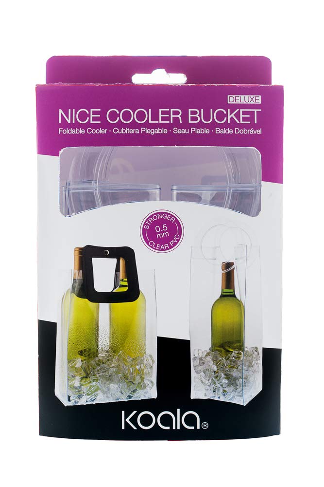 Koala Spain Folding Ice Bucket Square, 2 Bottles, Leatherette Handle