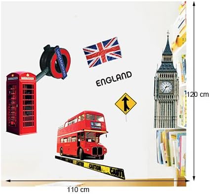 Uniquely Children Bedroom Home Decor Vinyl Wall Sticker London Bus Big Ben Flag Room Decal Art Mural Wallpaper