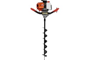 AOOCHU Auger Post Hole Digger Two-Stroke Fuel Engine Ergonomic Design Good Heat Dissipation Smooth Running Precision Gearbox 72Cc/52Cc Gas Powered Earth Borer Ground for Tree Planting Holes Fence Stakes