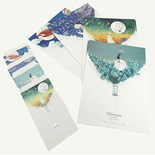 Eternityfing 24 Creative Illustration Writing Stationery Paper Letter Set with 12 Envelopes