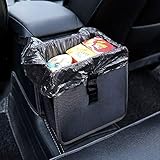 Hanging Car Trash Bag Can Premium Waterproof Litter Garbage Bag Organizer 1.85 Gallon Capacity Black Powertiger