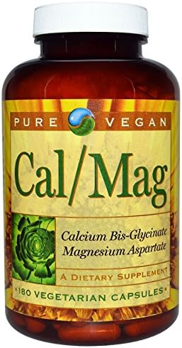 Pure Vegan, Cal/Mag, 180 Veggie Caps (Calcium/Magnesium)
