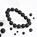 eBoot 300 Pieces Lava Stone Black Round Loose Beads and 4 Pack Blue Beads with Crystal Thread String for DIY Bracelet and Necklace