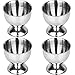Egg Cup, Anwenk Egg Tray Stainless Steel Soft Boiled Egg Cups Holder Stand Dishwasher Safe (4 Packs)