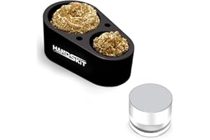 Tip Cleaner,HANDSKIT Soldering Iron Tip Cleaning Paste Solder Iron Tips Holder Stand Tip Tinner Clean Wire Ball Tips Refresher (Black)