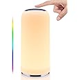 EASEMO LED Touch Lamp, RGB Bedside Table Lamps with Timer Function, Dimmable Warm White Reading Night Light with Memory Function for Nightstand Bedroom