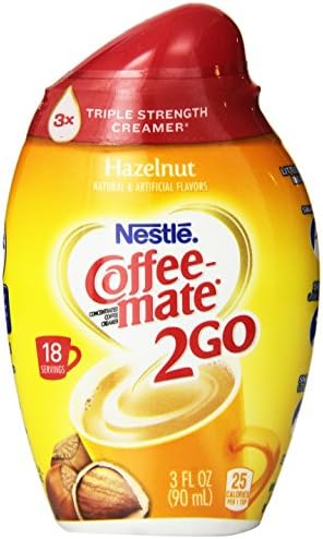 Coffee-mate 2Go Triple Strength Coffee Creamer, Hazelnut, 3 Ounce (Pack of 8)