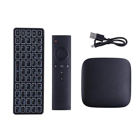 wangwtry Bluetooth-Tastatur mit integrierter Schutzhülle für Xiaomi TV Box 3 (Verwendung zu Hause)
