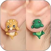 Cute Dinosaur Earrings for Women Cute Animal Stud Quirky Funky Novelty Jewelry Fun Earring Biting Cartilage Earring Weird Earrings for Wome