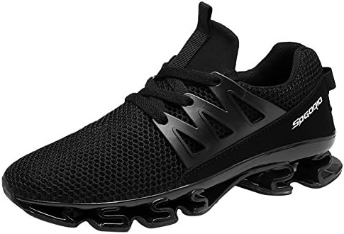 Sun Country Running Lightweight Shoes Mens Breathable Non-Slip Outdoor Lace-up Sport Walking Sneakers Black-45