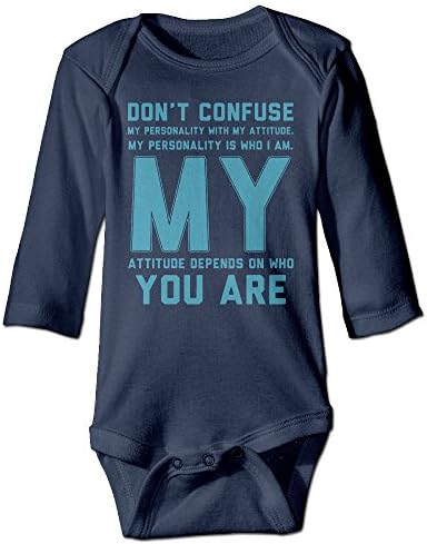 Aowar Unisex Don't Confuse My Attitude Long Sleeve Baby Outfits Onesies