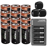 Tyrone RCR123A Batteries Compatible Arlo Security Cameras (VMC3030/VMK3200/VMS3330/3430/3530), [ 3.7V Li-ion Rechargeable Battery 700mAh CR123A 12 Pack with Charger, 3 Pack Arlo Cover Skins ]