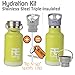 Rehydrate Pro Lime 11oz Junior Kids Insulated Stainless Steel and Environmentally Friendly for Hot or Cold Drinks and Travel. 11.83 Oz/350ml Hydration Flask Includes Free 'Flip N Sip' Sports Cap