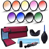 XCSOURCE 58mm 9pcs Graduated Color Filter Kit Orange Blue Grey Red Green Purple Pink Yellow Brown For Canon EOS 650D 50D 40D 400D 450D Rebel T1i T2i T3i 600D 550D LF498