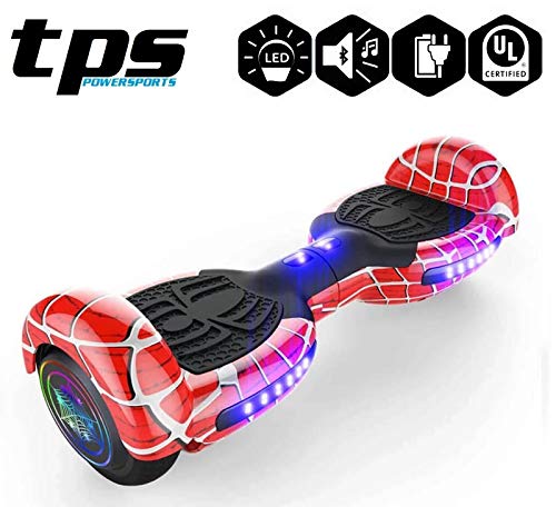 TPS Power Sports Hoverboard Self Balancing Scooter for Adults and Kids 300W Dual Motor 6.5″ Wheels Bluetooth Speaker LED Lights Self Balance Hoverboards Great Gift UL2272 Certified