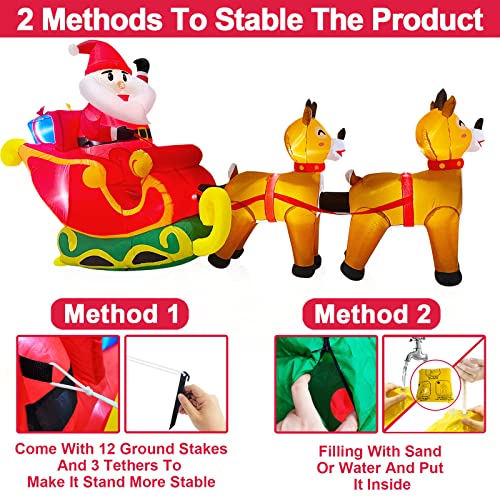 TURNMEON 10 Foot Long Giant Christmas Inflatable Outdoor Decoration LED