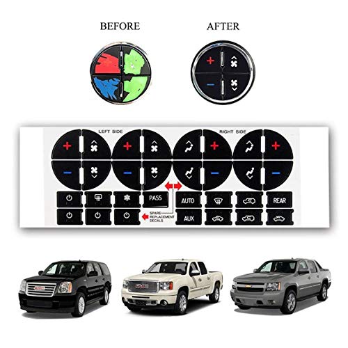 SunTrade 5PCS AC Dash Button Repair Kit,Replacement Stickers for Suburban, Chevy Tahoe, Silverado, Traverse, GMC Acadia, GMC - Fix Ruined Faded A/C Controls - Thumbnail 3