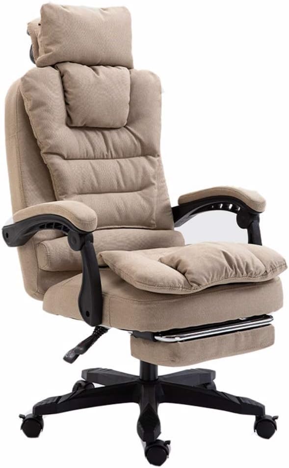 LJHA Cloth 360° Swivel Chair, Company Lounge Chair with Detachable Headrest Study Office Computer Chair Lifting - Adjustable Tilt Cushioned Seat, 6 Colors Leisure Chair