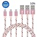 TYPE C, Asstar [3 Pack] 10FT Nylon Braided Long Cord-usb Data Charge Charging Cable for ZTE Zmax Pro Z981/Samsung Galaxy S8,S8 plus/HTC Bolt/Google Pixel/Pixel XL, Nexus 6p/5X,LG G5 Pink black