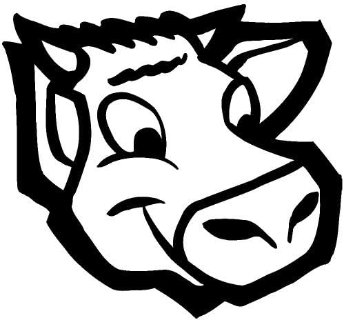 Amazon Com Cartoon Cow Head Graphic Sticker Black Sticker Graphic Sticker Vinyl Car Home Truck Window Laptop Kitchen Dining