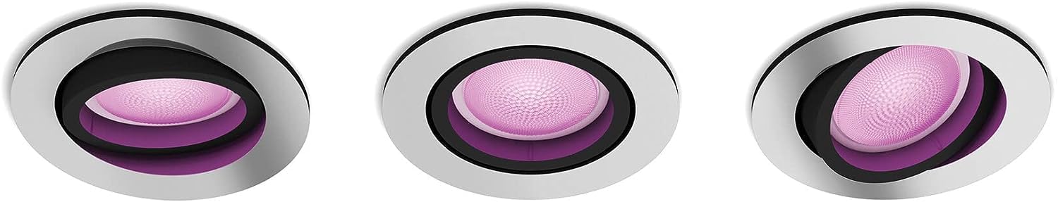 Philips Hue New Centura White and Colour Ambiance Smart Ceiling Light 3 Pack [Round - White] with Bluetooth, Works with Alexa, Google Assistant and Apple Homekit — image 1