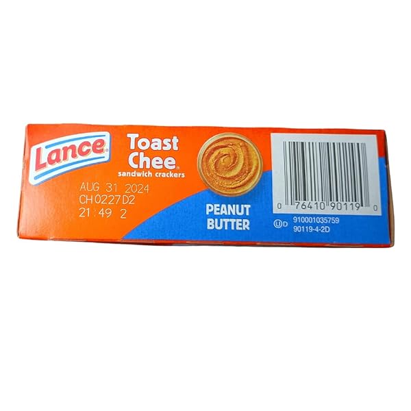 LANCE TOAST CHEE PEANUT BUTTER SANDWICH CRACKERS, 1.02 OUNCE (PACK OF 6)