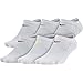 Nike Women's Everyday Lightweight No-Show Socks (6 Pair), White/Multicolor, Medium