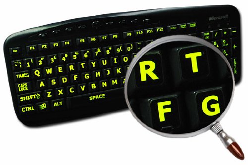 GLOWING FLUORESCENT ENGLISH UK LARGE LETTERING KEYBOARD LABLES