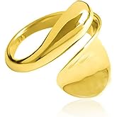 Spoon Finger Ring for Women Gold Silver Geometry Stacking Rings Adjustable Twist Spiral Ring Jewelry