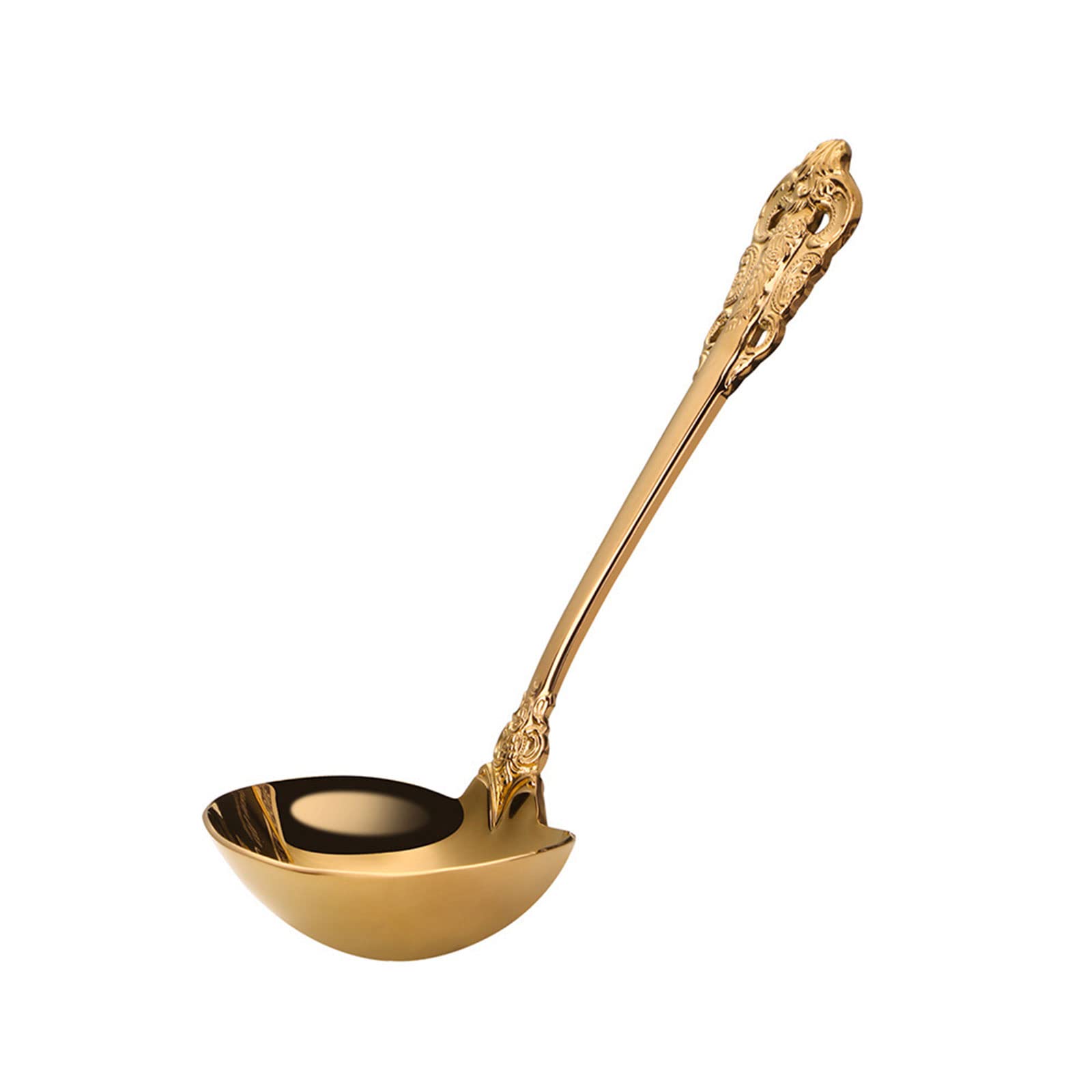 Stainless Steel Soup Spoon Serving Ladle Tableware Kitchen Accessory for Soup Gold Big Scoop Soup Dipper with Handle Gold Serving Spoons for Parties Large Stainless Steel