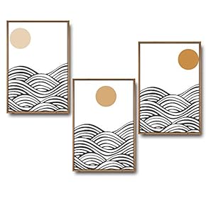 3 Piece Framed Canvas Wall Art for Living Room, Bedroom Buildings Theme Canvas Prints for Home Decoration Ready to Hang - 16"x24"x3 Panels
