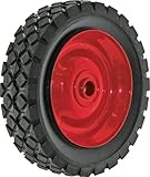 Shepherd Hardware 9591 6-Inch Semi-Pneumatic Rubber Tire, Steel Hub with Ball Bearings, Diamond Tread, 1/2-Inch Bore Centered Axle