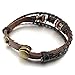 INBLUE Men,Women's Alloy Genuine Leather Bracelet Bangle Braided Tribal