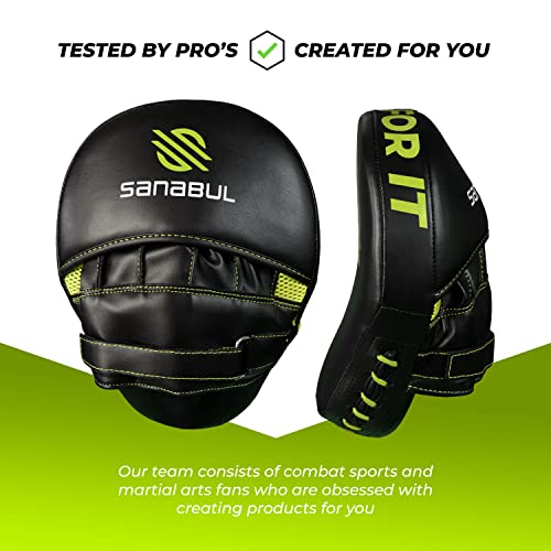 Sanabul Essential Boxing MMA Punching Mitts (Black/Green) Pricepulse