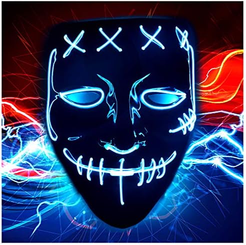 Halloween Scary Purge Costume Mask - Light Up LED Cosplay Creepy Masks - Halloween Masks - Purge Masks - Costume Masks