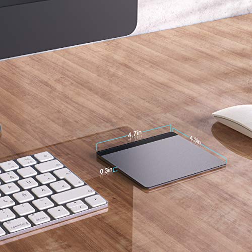Wireless Trackpad Touchpad, VOGEK Rechargeable Trackpad with Multi-Touch Navigation Support Windows 7 Windows 10 on Laptop/Notebook/Desktop Computer (2.4GHz) (Space Grey)